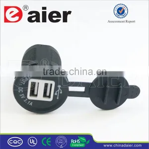 White 5V 3A USB Charger Socket, Double Port USB Socket* thumbnail-1