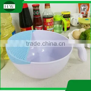 Multipurpose Plastic Manual Fruit Vegetable Rice Sifter Wash Washing Basin Strainer Sieve Bowl Basket With Handle thumbnail-3