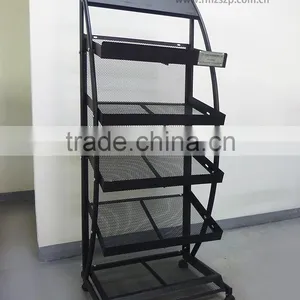 5-tier Solid Metal Floor Diamond Newspaper Display Holder thumbnail-1