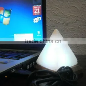 Salt USB Multi Color Lamp With Wooden Base thumbnail-1