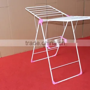 Heavy Duty Folding Dryer Hanger With Wing Style Indoor Drying Rack in White thumbnail-5