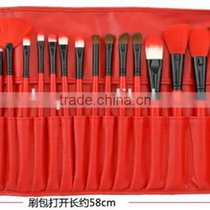 24 Red Makeup Brush Set Toiletry Crocodile Grain Colour Makeup Tools 24 Makeup Brush thumbnail-6