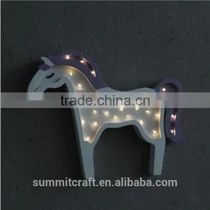Cute Dreamy Wood LED Wall Hanging Unicorn Lighting thumbnail-2