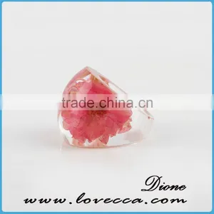 Beautiful Pressed Real Plants Flower Ring, Clear Resin Ring thumbnail-6