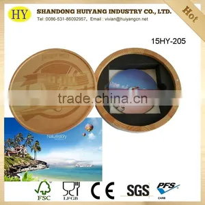 Unfinished Pine Round Wood Box for Gifts thumbnail-1