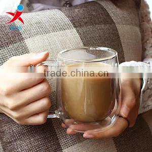 Good Quality Handmade 200ml Double Wall Glass/ Borosilicate Double Wall Glass Cup for Coffee and Milk thumbnail-1