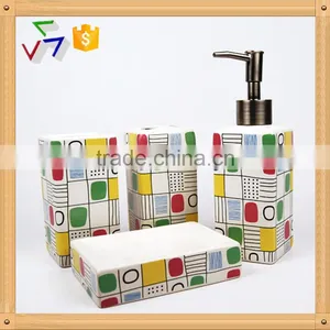 Fashion Square Ceramic Bathroom Accessories Set thumbnail-1