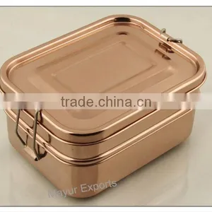 Stainless Steel Lunch Box With Copper Finish thumbnail-1