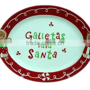 Christmas Ginger Bread Man Ceramic Plate thumbnail-1