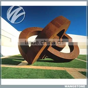 Large City Square Decor Usage Corten Steel Welding Sculpture thumbnail-1