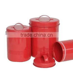 RED Kitchen Storage Jar Container Set of 3 thumbnail-1