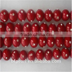 14mm Genuine Pearls Strands Handmade Shell Pearls Jewelry With 4 Crystal Beads thumbnail-1