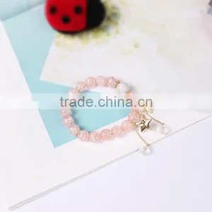 Gold Rhinestone Star Charms Crystal Bead Bracelet thumbnail-4