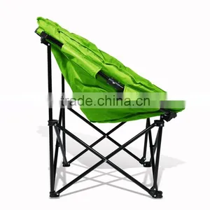 Folding Steel Frame Quailted Fabric Coloful Camping Moon Chair thumbnail-2