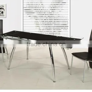Dining Room Furniture Glass Table and Chair, Modern Glass Top Dinette Sets thumbnail-1