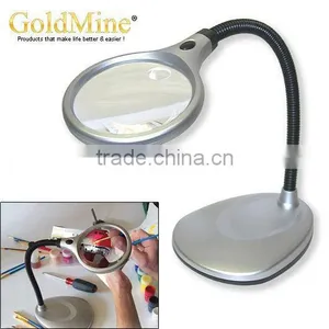 Vertical Desktop LED Lighted Magnifier Professional / Magnifier With Light/crafts Lamp Cosmetic thumbnail-1