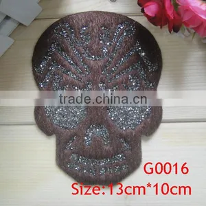 Wholesale!! New Fashion Skull Hot Fix Rhinestone Motif thumbnail-1