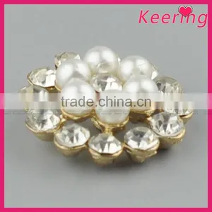 Vogue Wholesale Alloy Rhinestone Pearl Button for Decoration WBK-1486 thumbnail-2