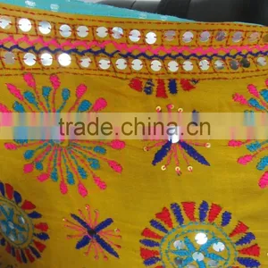 Yellow PHULKARI GEORGETTE DUPATTA SHAWL Stole thumbnail-4