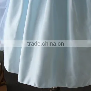 High Quality OEM Princess Blue Short Sleeves Embroidery Flower Girls Party Dresses Lovely Fluffy Tulle Baby Communion Dresses thumbnail-6