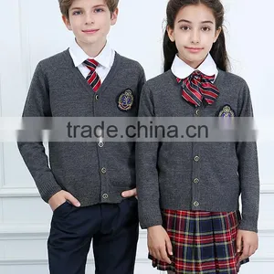British Style Cardigan Kids Sweater 100% Cotton Primary School Uniform Designs thumbnail-2