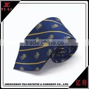 Blue 100% Silk Necktie Custom Tie Woven Printing Necktie thumbnail-3