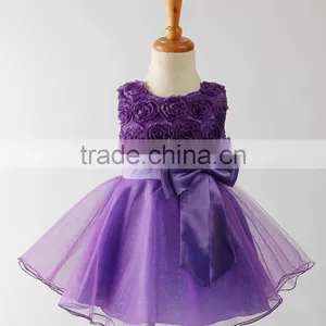 Walson Children Clothes New Model Pink With Blue Children Bridesmaid Dress Latest Children thumbnail-3
