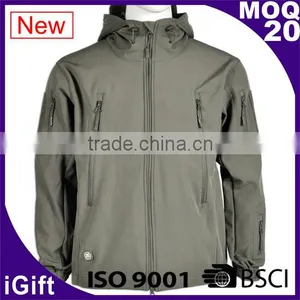 Custom Winter Fashion Baseball Collar Custom Plain Black Men Soft Shell Jacket thumbnail-1