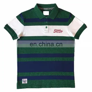 China Supplier Custom Mens Cotton Polo Shirt, Yarn Dyed Stripe Bulk Polo Shirts thumbnail-1