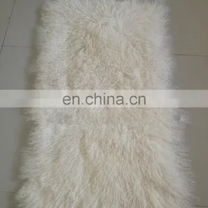 Wholesale Long Hairs Mongolian Lamb Fur Plate Real Tibetan Lamb Fur Plate thumbnail-1
