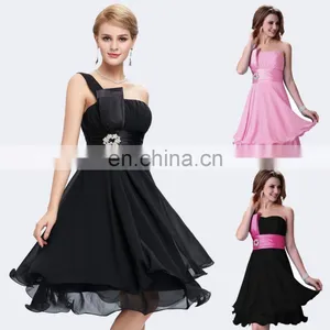 Grace Karin Chiffon One Shoulder Knee Length Bridesmaid Dresses CL4095 thumbnail-6