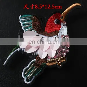 Handmade Bird Sequin Beaded Patches thumbnail-1