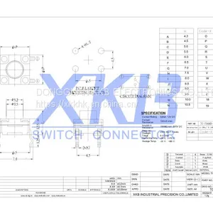 Customized Pin Type Waterproof 6*6 Stroke 0.35 Height Tact Switch thumbnail-2