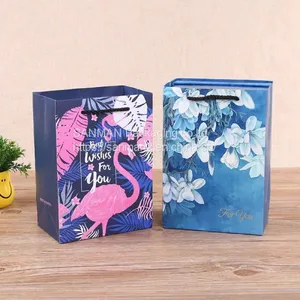 Light Blue Small Gift Paper Bag With Handle thumbnail-2