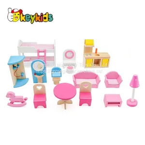 2019 Top Fashion Three Floors Wooden Big Dollhouse With Lights, Garage and Yard W06A333C thumbnail-2