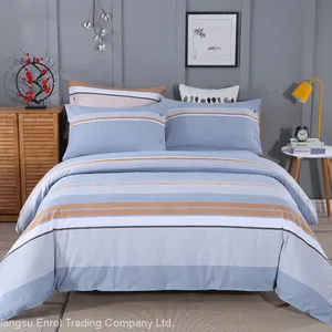 100% Cotton White Bed Sheet for Hotel and Dormitory Stripe and Simple thumbnail-1