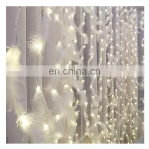 Solar Led Safety Holiday Curtain Feather String Lighting Remote Control Home Christmas Indoor Outdoor Decoration Fairy Light thumbnail-1