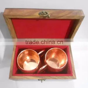 Copper Moscow Mule Mug Set Of Two With Wooden Box, Copper Mug With Custom Packing Service thumbnail-1