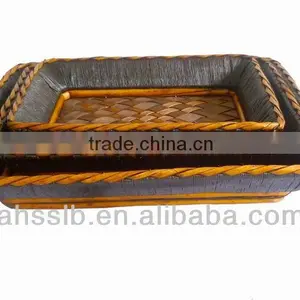 2013 New Style Wholesale Elegat Various Shaped Willow Wicker and Woodchip Storage Plate thumbnail-1