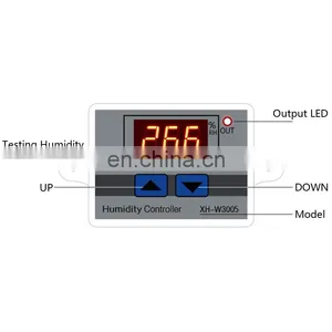 XH-W3005 Digital Humidity Controller 220V 12V 24V Hygrometer Humidity Control Switch 0~99%RH Hygrostat With Humidity Sensor thumbnail-3