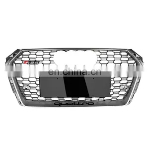 RS4 Carbon Fiber Pattern Grill For Audi A4 B9 S4 Front Bumper Grille High Quality Grill 2017-2019 thumbnail-2