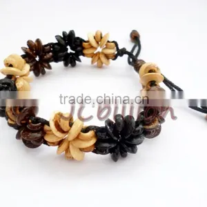 Women Men Fashion Bracelet ( Coconut Shell Beads ) Natural Product!! thumbnail-1