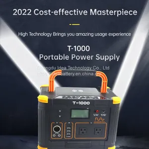 COOLADEA Waterproof Camping Solar Portable Power Station Generator 1000W thumbnail-1