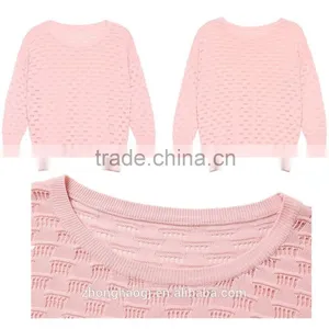New Arrival Korean Summer Hollow Hedging Pullover Sweater Breathable Shirt With Slimming Lookings thumbnail-3