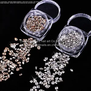 Nail Art Mini Zircon Diamond Jewelry Sparkling Mesh Red New Inverted Flat Bottom Transparent White Champagne Shaped Small Diamond Mix thumbnail-1
