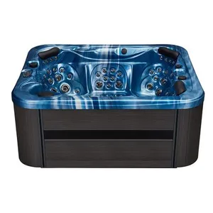 Factory Price LED Vortex Massage Hydrotherapy Center CE Certified Acrylic Massage Hot Tub Floor Massage Bath Tub Outdoor Spa Center 6 Person thumbnail-2