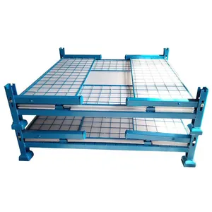 Industrial Stackable Storage Cage Foldable Metal Customized Stackable Storage Cage With Lid thumbnail-3