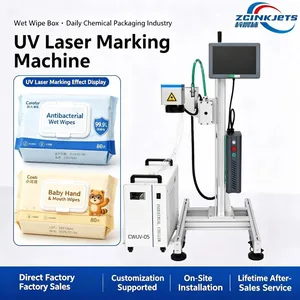 Zichen UV Laser Marking Machine for Wet Wipe Plastic Box Date and Batch Number Online Coding thumbnail-1
