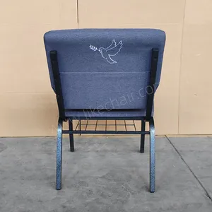 Ergonomic High Quality Steel Frame Comfortable Padded Commercial Modern Church Chair thumbnail-4