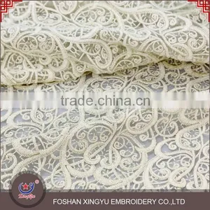Fashion Lowest Price Wholesale 100% Golden Yarn Embroidery Designs Ladies Tops Gold Lace Fabric Quality Choice thumbnail-2